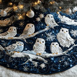Owls Quilted Tree Skirt Charming Tree Skirt Gift Idea