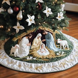 Nativity Quilted Tree Skirt Best New Year Gift Merch