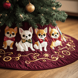 Joyful Christmas Chihuahua Quilted Tree Skirt Heartwarming Father�s Day Gift Merch