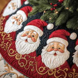 Santa Claus Quilted Tree Skirt Lovely Mother�s Day Gift Merch