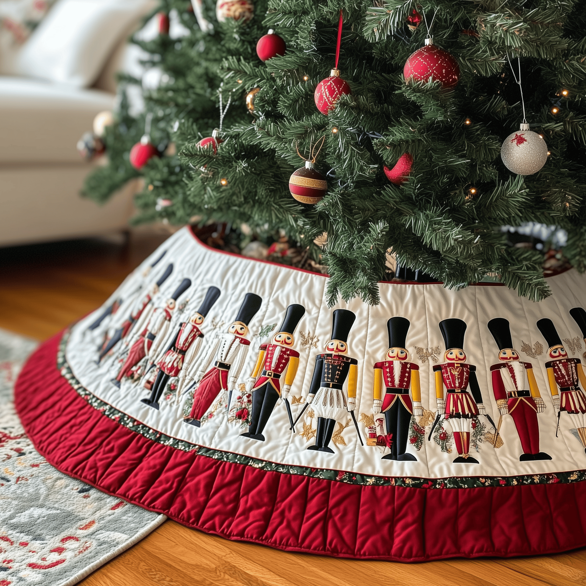 Nutcracker Quilted Tree Skirt Adorable Easter Gift Merch