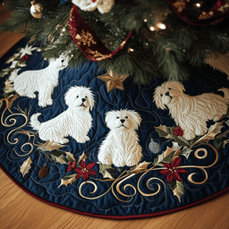 Westie Quilted Tree Skirt Holiday Tree Skirt Must-Have