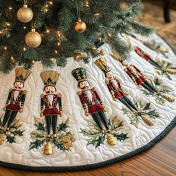 Nutcracker Quilted Tree Skirt Perfect Christmas Gift Merch