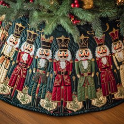 Royal Nutcracker Quilted Tree Skirt Beautiful Christmas Home Merch