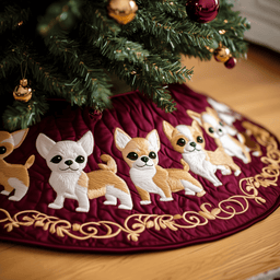 Joyful Christmas Chihuahua Quilted Tree Skirt Best New Year Gift Merch