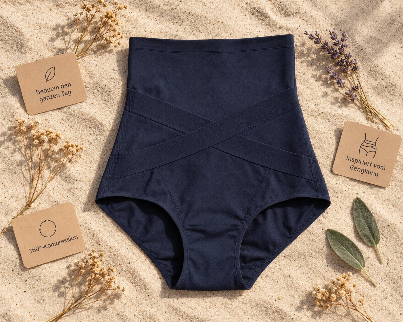 ILONOU Shape-Slip in Navy: Bequem den ganzen Tag, 360°-Kompression, inspiriert vom Bengkung
