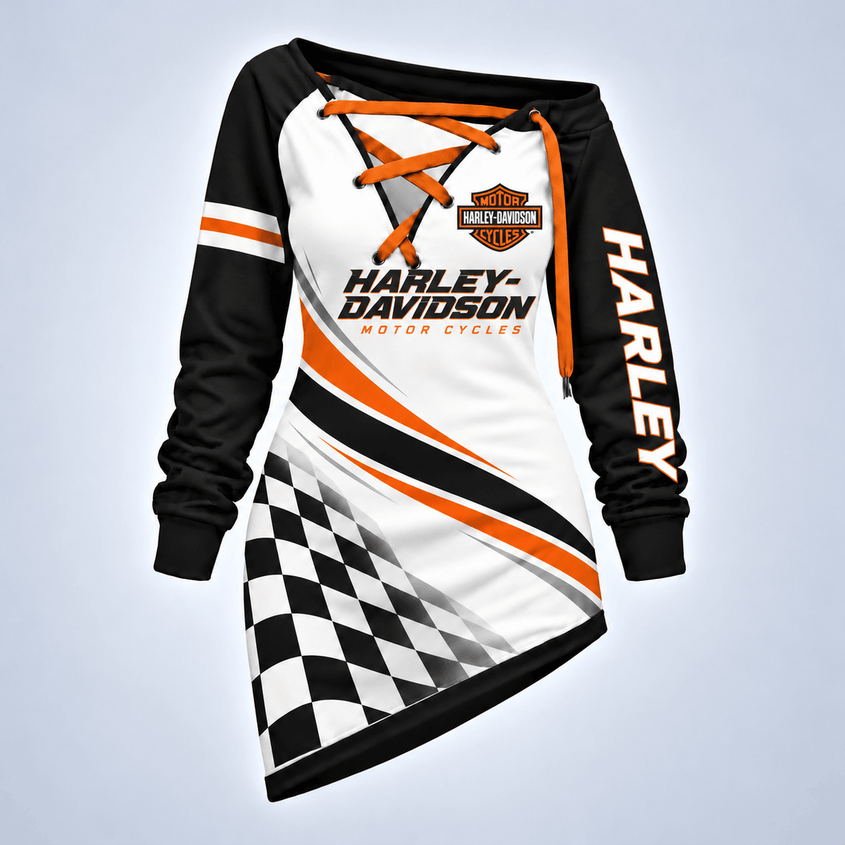 Harley-Davidson Motorsport Checkered Flag Lace-Up Sweatshirt