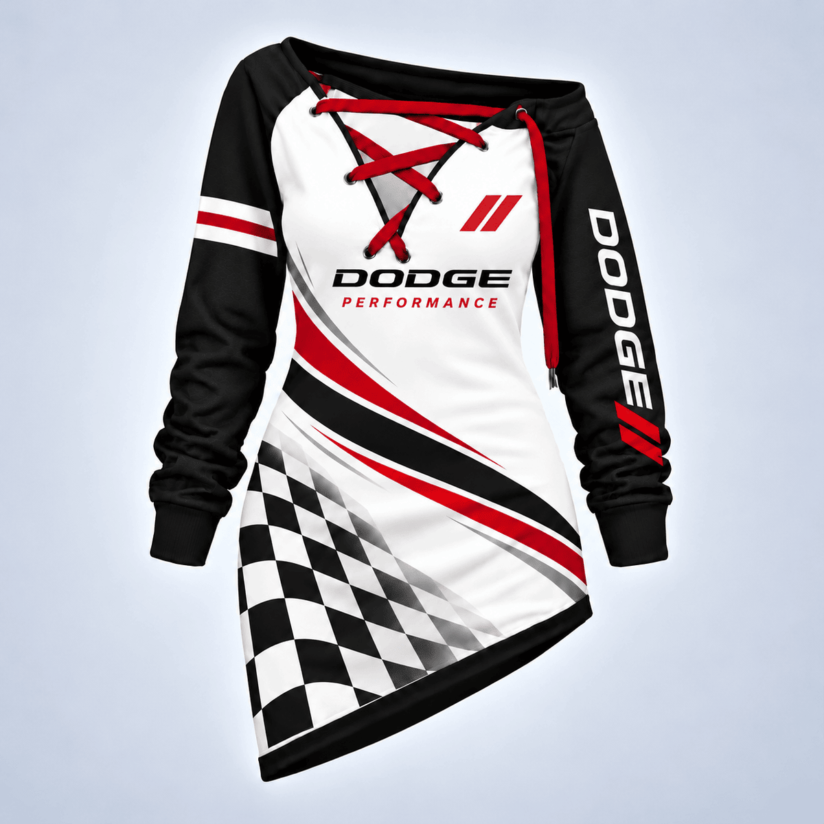 Dodge Motorsport Checkered Flag Lace-Up Sweatshirt