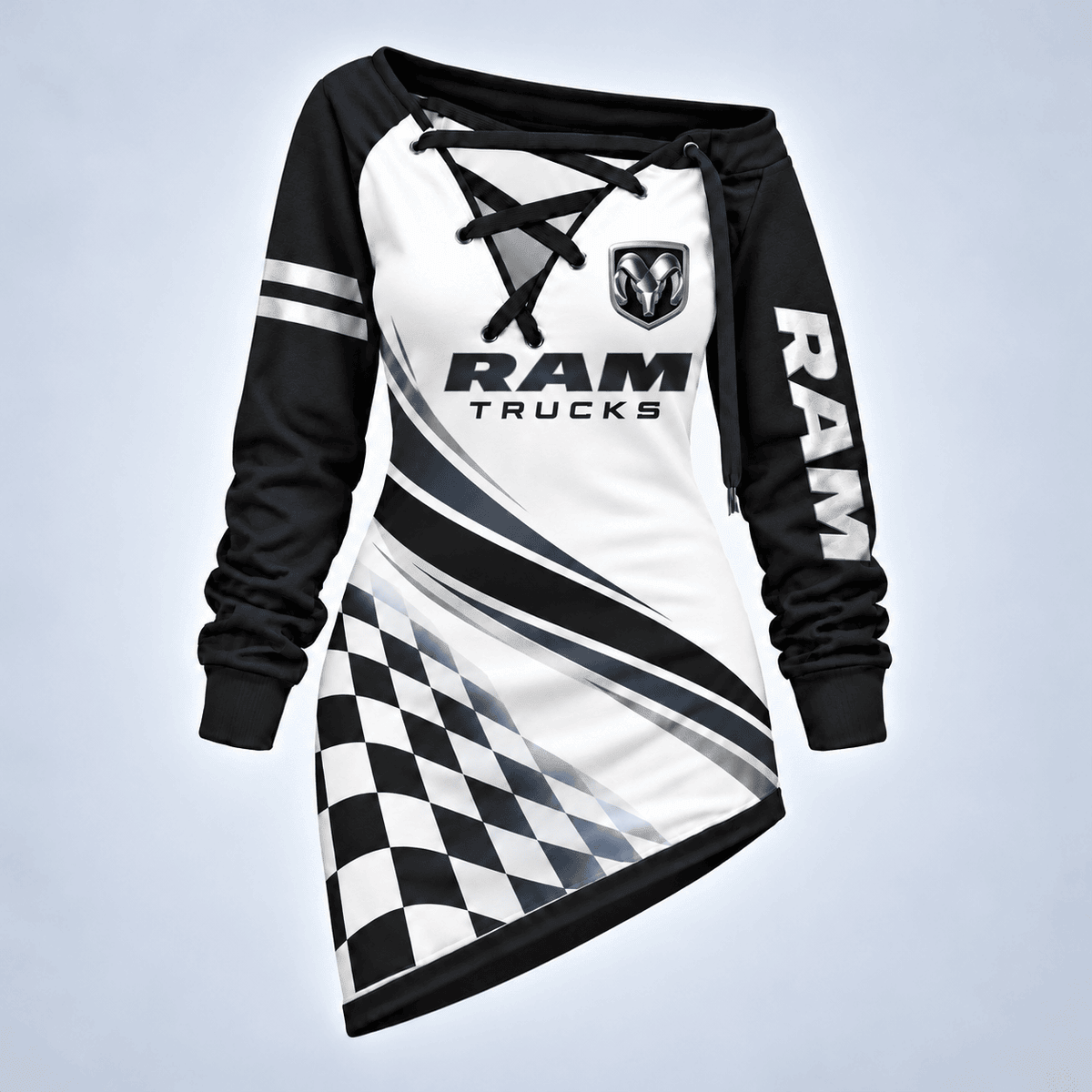 RAM Motorsport Checkered Flag Lace-Up Sweatshirt
