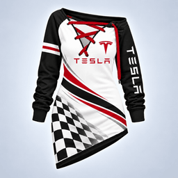 Tesla Motorsport Checkered Flag Lace-Up Sweatshirt