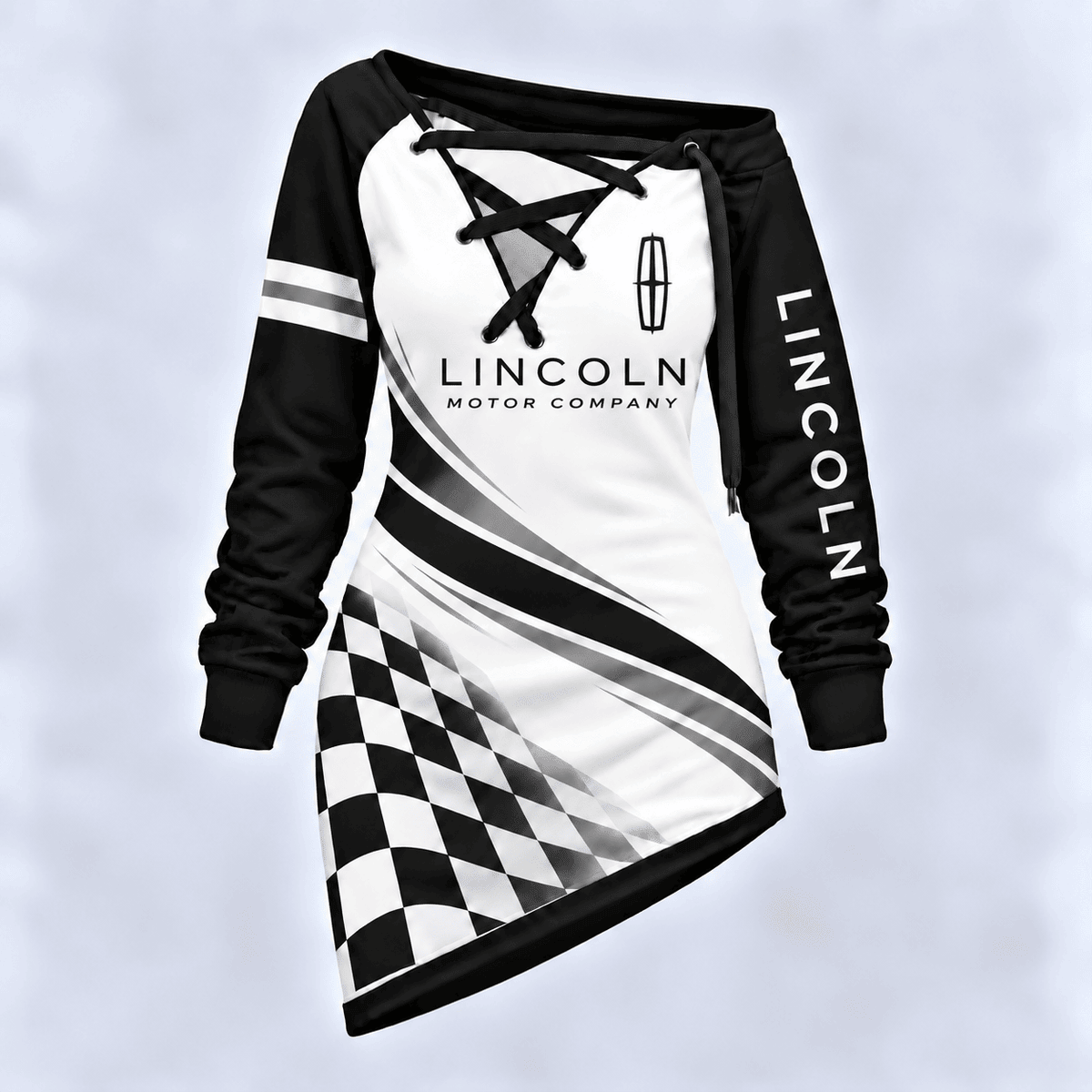 Lincoln Motorsport Checkered Flag Lace-Up Sweatshirt
