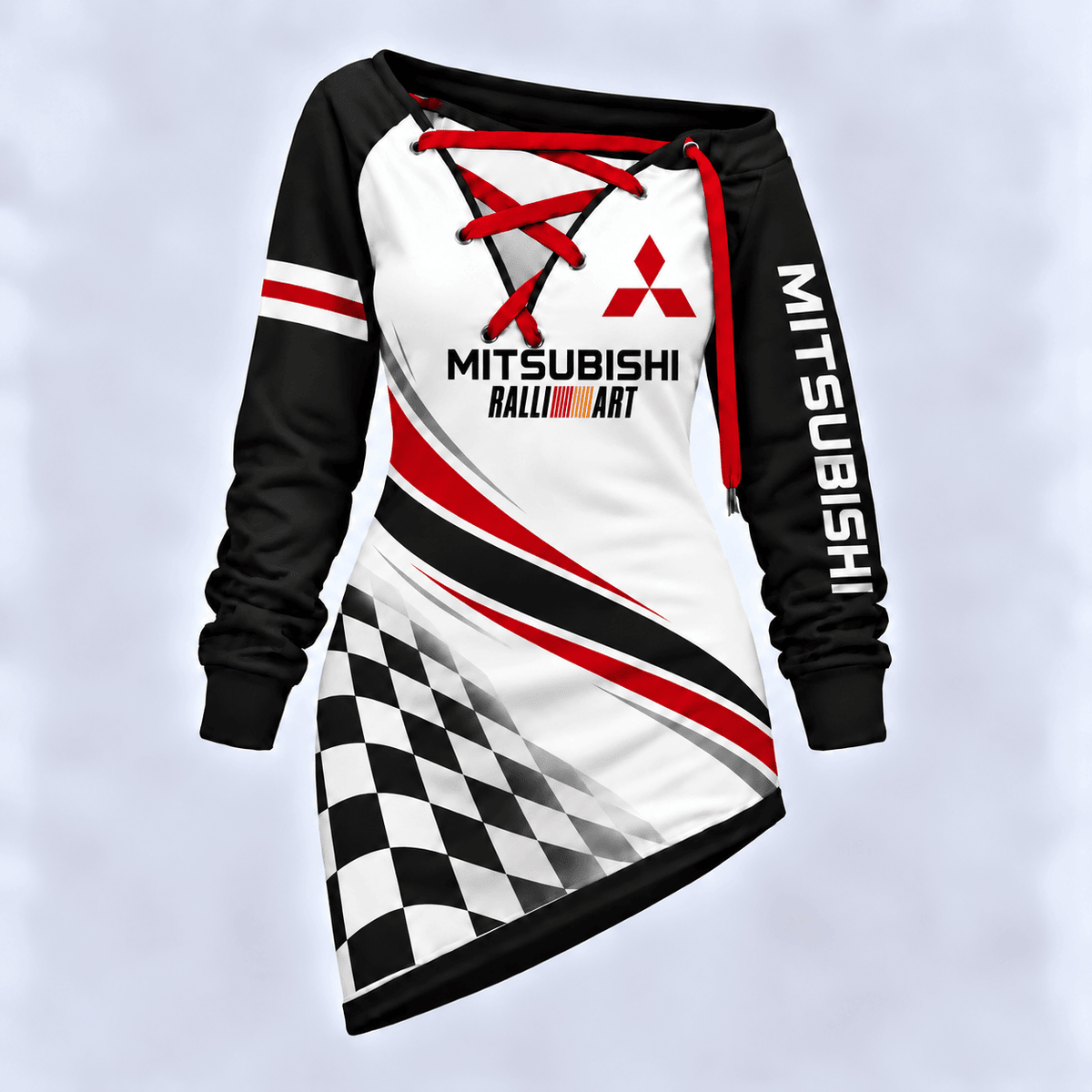 Mitsubishi Motorsport Checkered Flag Lace-Up Sweatshirt