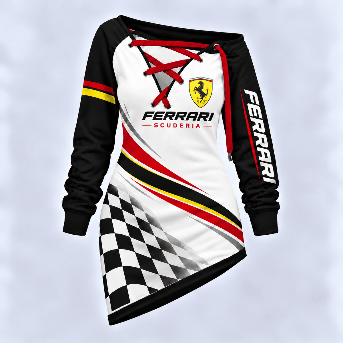 Ferrari Motorsport Checkered Flag Lace-Up Sweatshirt