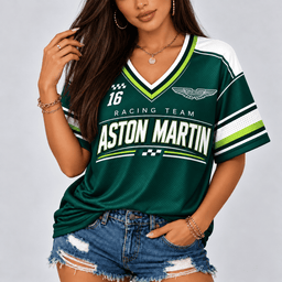 Aston Martin Racing Team Heritage Stripe V-Neck Shirt