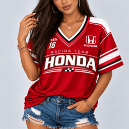 Honda Racing Team Heritage Stripe V-Neck Shirt