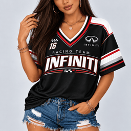 Infiniti Racing Team Heritage Stripe V-Neck Shirt