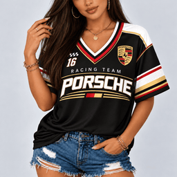 Porsche Racing Team Heritage Stripe V-Neck Shirt