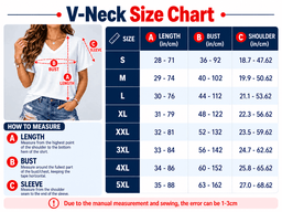 V-Neck Shirt Size Chart
