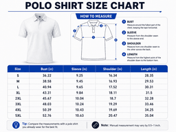 Lincoln | Premium Sport Classic Polo TD size chart