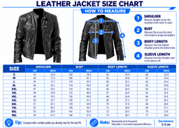 Honda | Premium Car Vintage Leather Jacket TD size chart