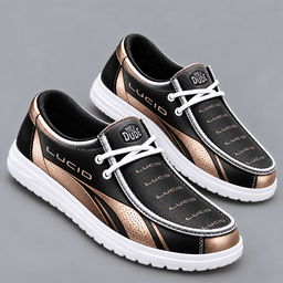Lucid Premium Men's Luxury Geometric Monogram Pattern Hey Dude Style Casual Slip-On Loafers Lightweight Comfort Walking Shoes NDN cover