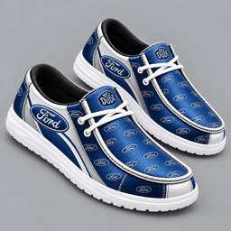 Ford Premium Men's Luxury Geometric Monogram Pattern Hey Dude Style Casual Slip-On Loafers Lightweight Comfort Walking Shoes NDN cover