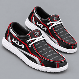 Kia Premium Men's Luxury Geometric Monogram Pattern Hey Dude Style Casual Slip-On Loafers Lightweight Comfort Walking Shoes NDN cover