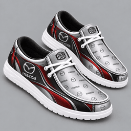Mazda Premium Men's Luxury Geometric Monogram Pattern Hey Dude Style Casual Slip-On Loafers Lightweight Comfort Walking Shoes NDN cover