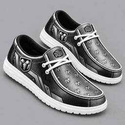 RAM Premium Men's Luxury Geometric Monogram Pattern Hey Dude Style Casual Slip-On Loafers Lightweight Comfort Walking Shoes NDN cover