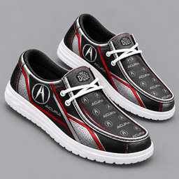 Acura Premium Men's Luxury Geometric Monogram Pattern Hey Dude Style Casual Slip-On Loafers Lightweight Comfort Walking Shoes NDN cover