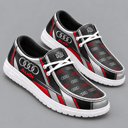 Audi Premium Men's Luxury Geometric Monogram Pattern Hey Dude Style Casual Slip-On Loafers Lightweight Comfort Walking Shoes NDN cover