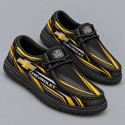 Chevrolet | Premium Men's Carbon Fiber Velocity Stripe Graphic Hey Dude Style Casual Slip-On Loafers Lightweight Comfort Walking Shoes NDN cover