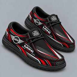 MINI | Premium Men's Carbon Fiber Velocity Stripe Graphic Hey Dude Style Casual Slip-On Loafers Lightweight Comfort Walking Shoes NDN cover
