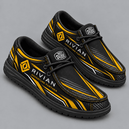 Rivian | Premium Men's Carbon Fiber Velocity Stripe Graphic Hey Dude Style Casual Slip-On Loafers Lightweight Comfort Walking Shoes NDN cover