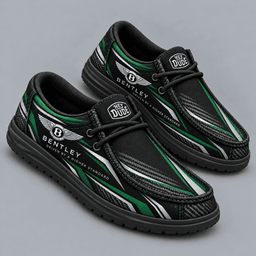 Bentley | Premium Men's Carbon Fiber Velocity Stripe Graphic Hey Dude Style Casual Slip-On Loafers Lightweight Comfort Walking Shoes NDN cover
