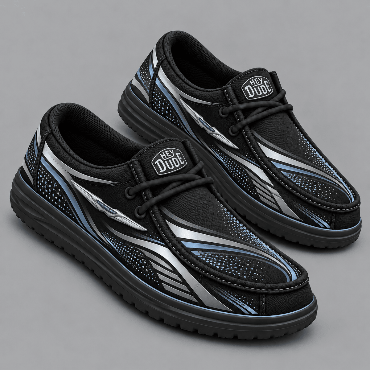 Chrysler | Premium Men's Aero Motion Speedline Graphic Hey Dude Style Casual Slip-On Loafers Lightweight Comfort Walking Shoes NDN cover