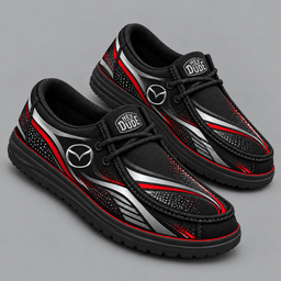 Mazda | Premium Men's Aero Motion Speedline Graphic Hey Dude Style Casual Slip-On Loafers Lightweight Comfort Walking Shoes NDN cover