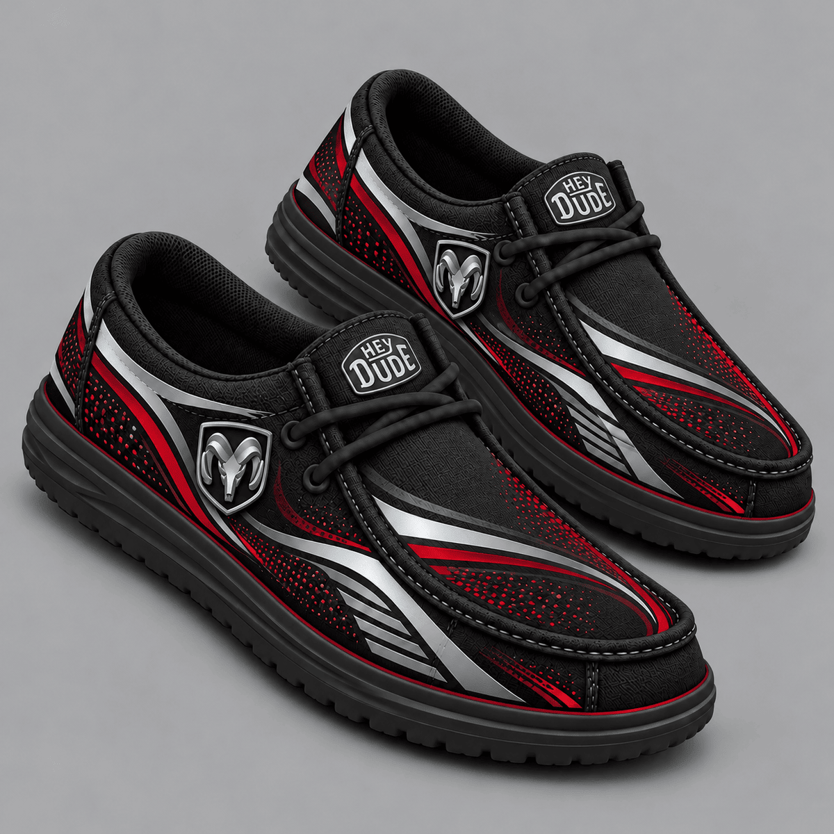 Dodge | Premium Men's Aero Motion Speedline Graphic Hey Dude Style Casual Slip-On Loafers Lightweight Comfort Walking Shoes NDN cover