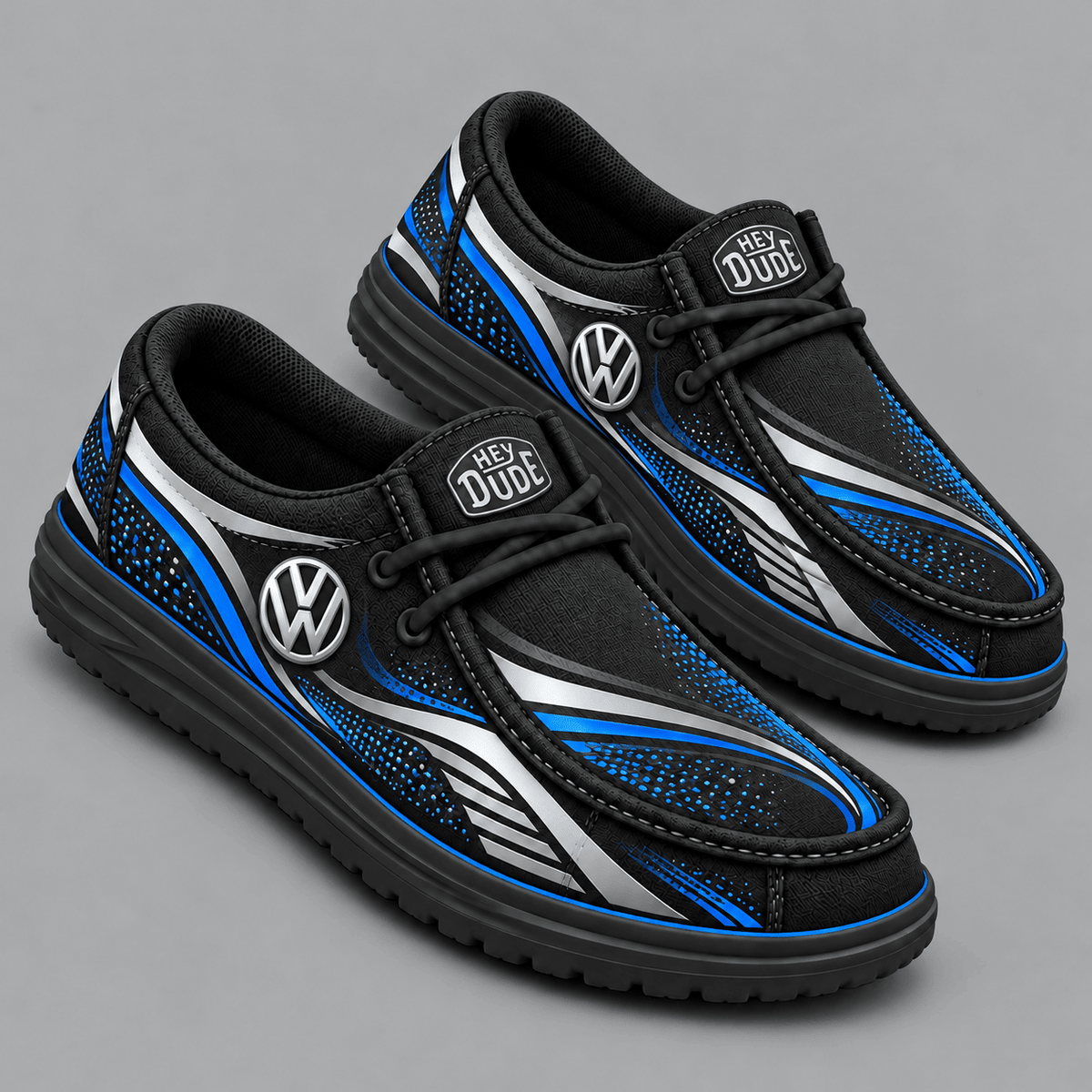 Volkswagen | Premium Men's Aero Motion Speedline Graphic Hey Dude Style Casual Slip-On Loafers Lightweight Comfort Walking Shoes NDN cover