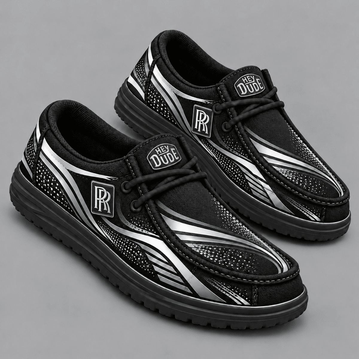 Rolls-Royce | Premium Men's Aero Motion Speedline Graphic Hey Dude Style Casual Slip-On Loafers Lightweight Comfort Walking Shoes NDN cover