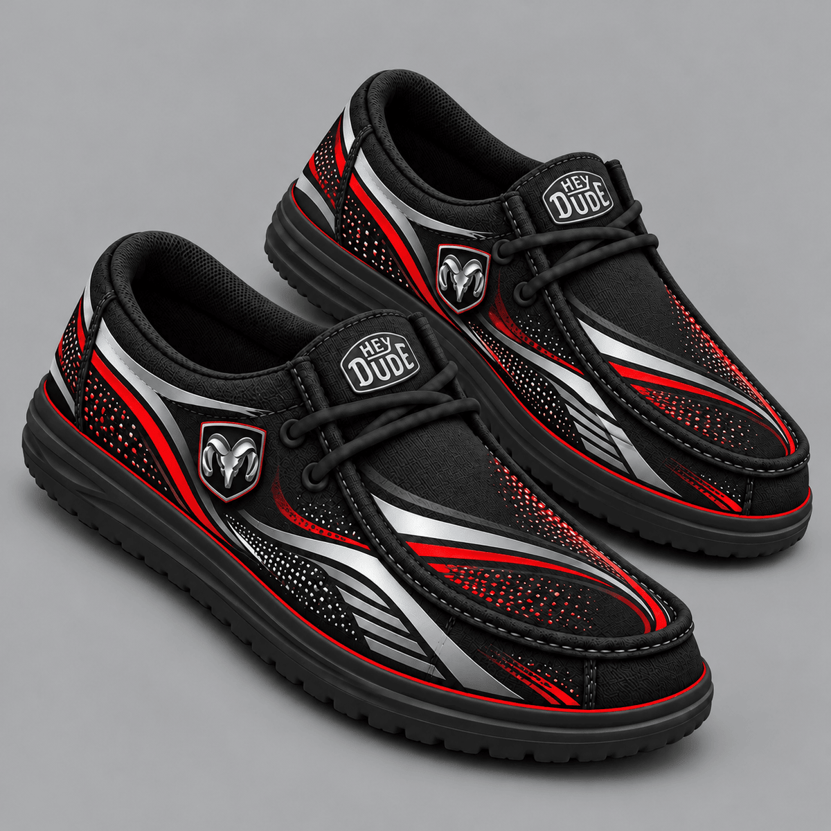 RAM | Premium Men's Aero Motion Speedline Graphic Hey Dude Style Casual Slip-On Loafers Lightweight Comfort Walking Shoes NDN cover