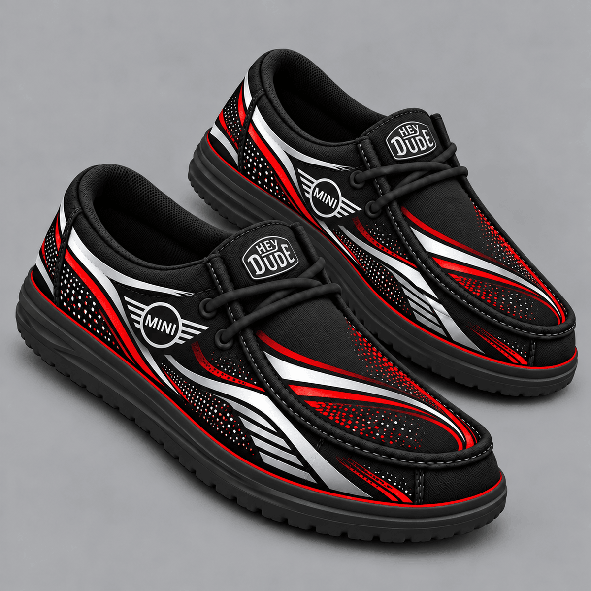 MINI | Premium Men's Aero Motion Speedline Graphic Hey Dude Style Casual Slip-On Loafers Lightweight Comfort Walking Shoes NDN cover