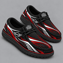 MINI | Premium Men's Aero Motion Speedline Graphic Hey Dude Style Casual Slip-On Loafers Lightweight Comfort Walking Shoes NDN cover