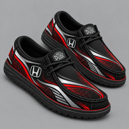 Honda | Premium Men's Aero Motion Speedline Graphic Hey Dude Style Casual Slip-On Loafers Lightweight Comfort Walking Shoes NDN cover