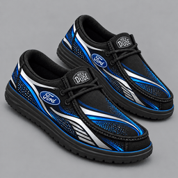 Ford | Premium Men's Aero Motion Speedline Graphic Hey Dude Style Casual Slip-On Loafers Lightweight Comfort Walking Shoes NDN cover