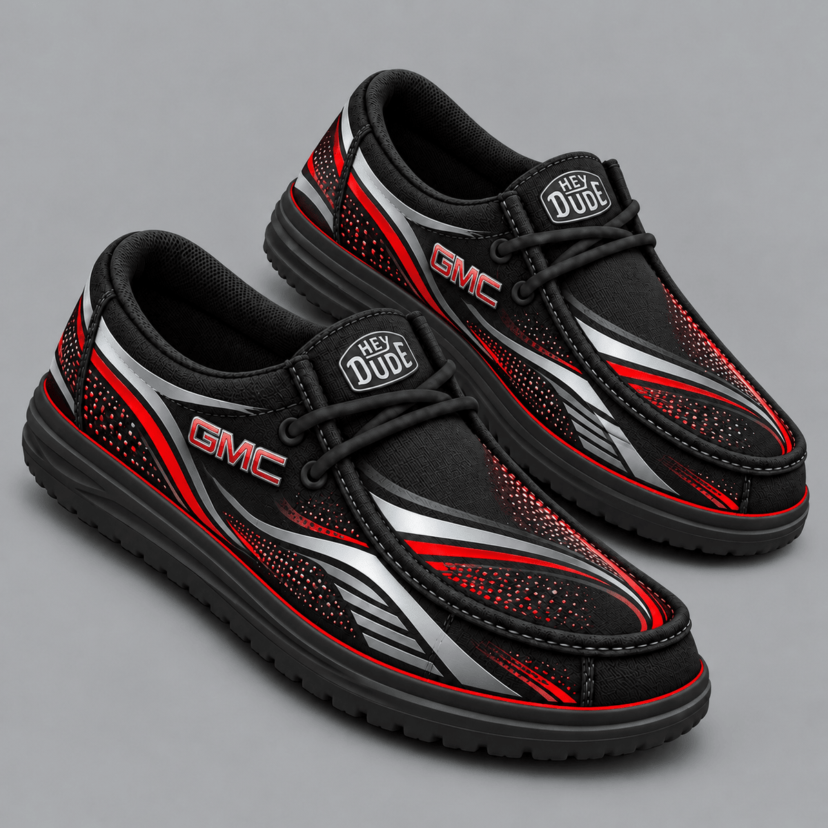 GMC | Premium Men's Aero Motion Speedline Graphic Hey Dude Style Casual Slip-On Loafers Lightweight Comfort Walking Shoes NDN cover