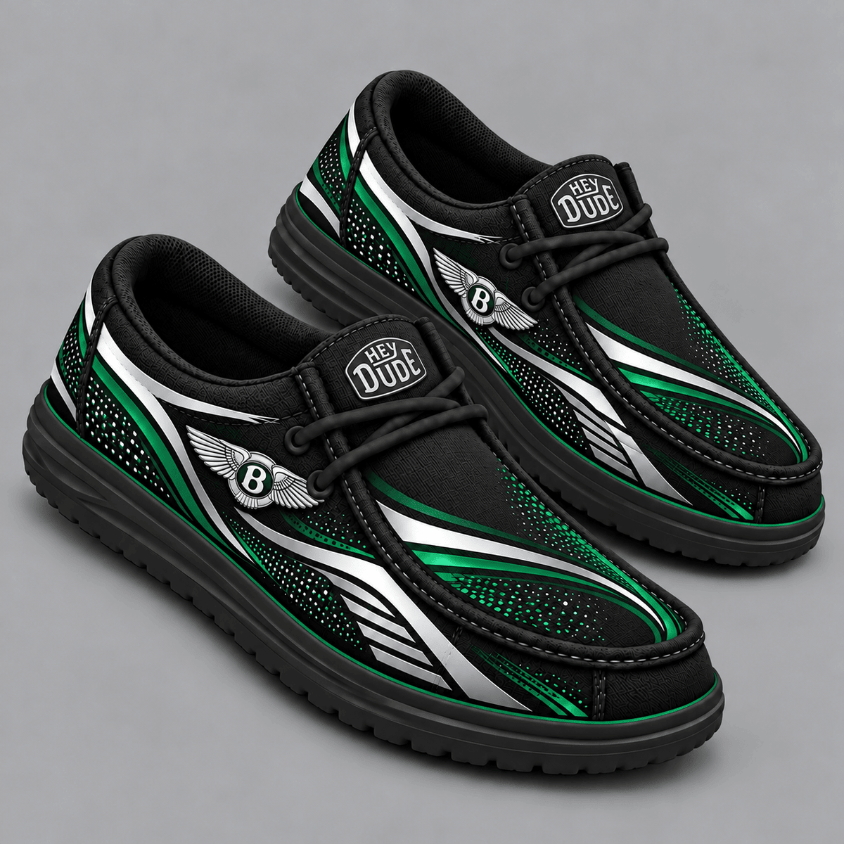 Bentley | Premium Men's Aero Motion Speedline Graphic Hey Dude Style Casual Slip-On Loafers Lightweight Comfort Walking Shoes NDN cover