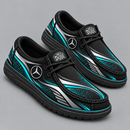 Mercedes-Benz | Premium Men's Aero Motion Speedline Graphic Hey Dude Style Casual Slip-On Loafers Lightweight Comfort Walking Shoes NDN cover