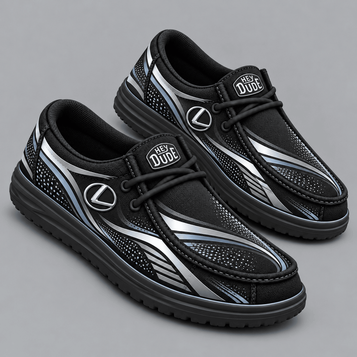 Lexus | Premium Men's Aero Motion Speedline Graphic Hey Dude Style Casual Slip-On Loafers Lightweight Comfort Walking Shoes NDN cover