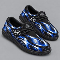 Hyundai | Premium Men's Dynamic Racing Stripe Graphic Hey Dude Style Casual Slip-On Loafers Lightweight Comfort Walking Shoes NDN cover